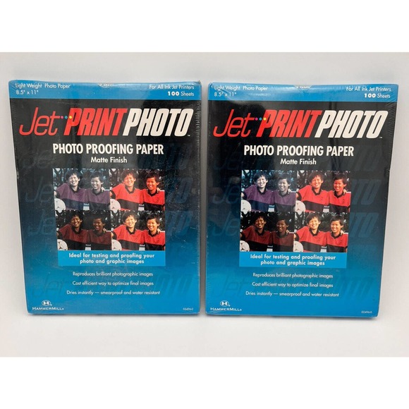 2 Jet Print Photo Proofing Paper 100 Sheets Each Matte Finish New Sealed - Picture 1 of 5